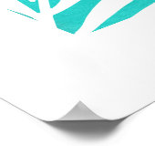 ターコイズホワイトアクリルパーム葉 ポスター (角)