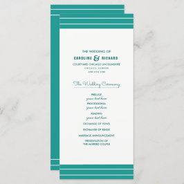 ターコイズホワイトエレガントな結婚式プログラム プログラム