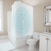ターコイズホワイトコースタルマンダラ シャワーカーテン (インサイチュ)