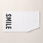 ターコイズホワイトコーラルサンシャインスマイルタイポグラフィ バスタオルセット (ハンドタオル)