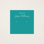 ターコイズホワイトスクリプトQRコードイヤリングディスカード (正面)