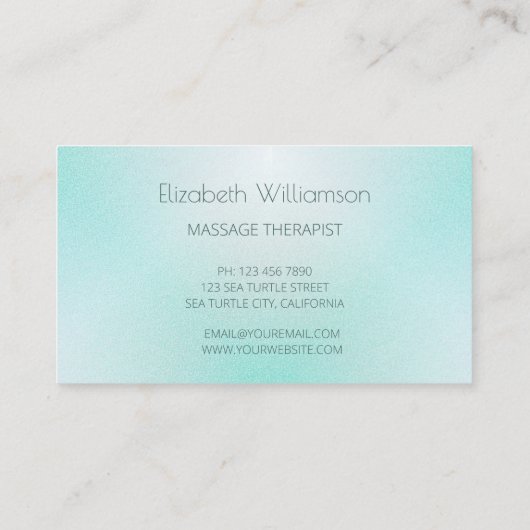 ターコイズホワイトタートルズアポイントメントカード 名刺 (裏面)