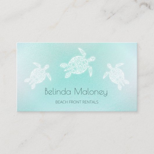 ターコイズホワイトタートルビーチフロントレンタル 名刺 (正面)