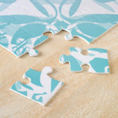 ターコイズホワイトダマスクマンダラ ジグソーパズル (側面)