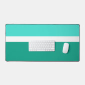 ターコイズホワイトティール（緑がかった色）カラーブロックスタイルデザイン デスクマット (キーボード&マウス)