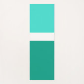 ターコイズホワイトティール（緑がかった色）カラーブロックスタイルデザイン ヨガマット (正面)