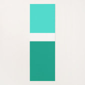 ターコイズホワイトティール（緑がかった色）カラーブロックスタイルデザイン ヨガマット (裏面)