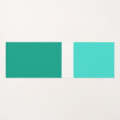 ターコイズホワイトティール（緑がかった色）カラーブロックスタイルデザイン ヨガマット (正面(横))