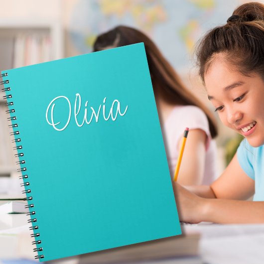 ターコイズホワイトティール(緑がかった色) パーソナライズされた ノートブック