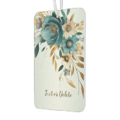 ターコイズホワイトフラワーゴールデン葉 カーエアーフレッシュナー (左)