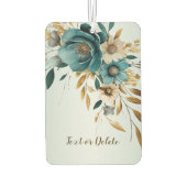 ターコイズホワイトフラワーゴールデン葉 カーエアーフレッシュナー (裏面)