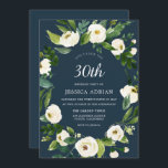 ターコイズホワイトフラワー30th誕生日招待状 招待状<br><div class="desc">ターコイズホワイトフラワー30th誕生日招待状美しい白フローラニッチとネストストアでマッチングコレクションを参照</div>