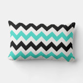 ターコイズホワイトブラックジグザグ ランバークッション (裏面)