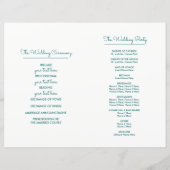 ターコイズホワイトブランチ結婚式 プログラム (裏面)
