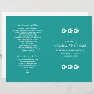 ターコイズホワイトブランチ結婚式 プログラム