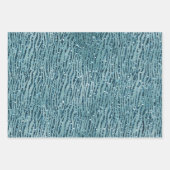 ターコイズホワイトブルーレオパードプリントグリッター ラッピングペーパーシート (正面2)