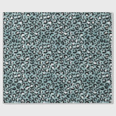 ターコイズホワイトブルーレオパードプリント  ラッピングペーパー (フラット)