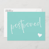 ターコイズホワイトミニマル結婚リスト 案内ポストカード (正面/裏面)