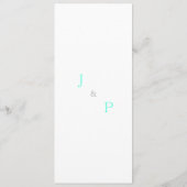 ターコイズホワイトモノグラム結婚ズ メニュー (裏面)