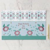 ターコイズホワイト及びピンク紙ランチョンマット ペーパーパッド (インサイチュ)