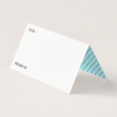 ターコイズホワイト水玉模様ポルトラック皿レシピカード 名刺 (裏面)