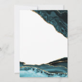 ターコイズホワイト金ゴールドアガテ90誕生日 招待状 (裏面)