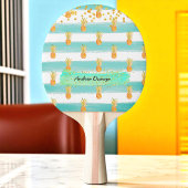 ターコイズホワイト金ゴールドパイナップルサマー 卓球ラケット