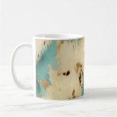 ターコイズホワイト金ゴールド牛革 コーヒーマグカップ (左)