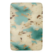 ターコイズホワイト金ゴールド牛革 バスマット (正面縦)