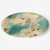 ターコイズホワイト金ゴールド牛革 ペーパープレート (アングル)