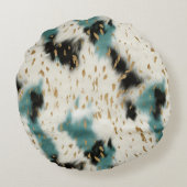 ターコイズホワイト金ゴールド牛革 ラウンドクッション (裏面)