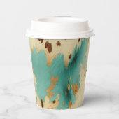 ターコイズホワイト金ゴールド牛革 紙コップ (裏面)