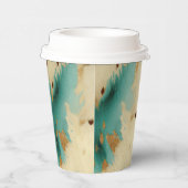 ターコイズホワイト金ゴールド牛革 紙コップ (右)