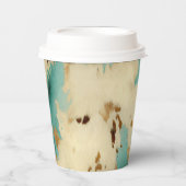 ターコイズホワイト金ゴールド牛革 紙コップ (正面)