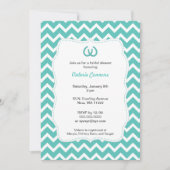 ターコイズホースショースブライダルシャワー招待状シェブロン 招待状 (正面)