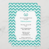 ターコイズホースショースブライダルシャワー招待状シェブロン 招待状 (正面/裏面)