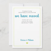 ターコイズホームスウィートホーム – テキサス州ムービング 案内状 (裏面)