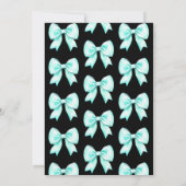 ターコイズボウコケットスクリプトスウィート16ブラック 招待状 (裏面)