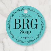 ターコイズボタニカルモノグラムありがとうご購入 フェイバータグ (正面)
