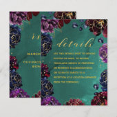 ターコイズボルドーサファイアジュエルトーンデータ＆出欠確認 エンクロージャーカード (正面/裏面)