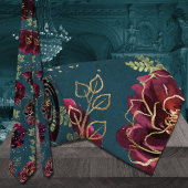 ターコイズボルドージュエルトーンゴールドウェディング ネクタイ