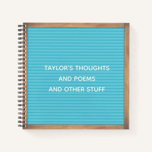 ターコイズボードのマーキー記号のメッセカスタムージ ノートブック (正面)