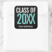 ターコイズボールドのオリジナル卒業デザイン スクエアシール (バッグ)