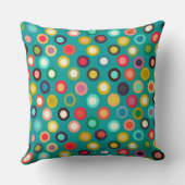 ターコイズポップ・アートの点 クッション (裏面)