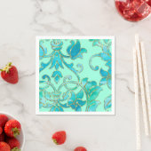 ターコイズマスクの色の背景 スタンダードカクテルナプキン (インサイチュ)