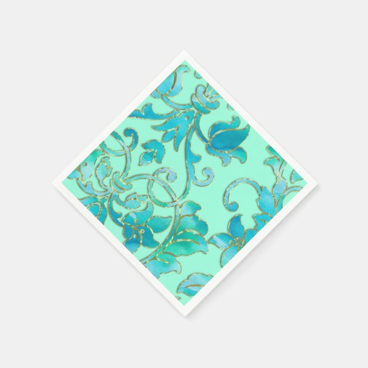ターコイズマスクの色の背景 スタンダードカクテルナプキン (角)