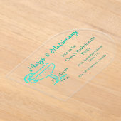 ターコイズマルクス&マトリモティーテキラガラス独身 アクリル招待状 (レイダウン)