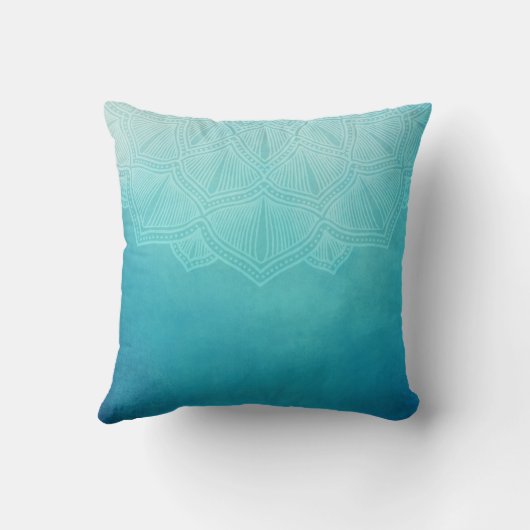 ターコイズマンダラモノグラム装飾用クッション クッション (裏面)