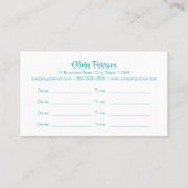 ターコイズマンダラヨガインストラクターアポイントメント 名刺 (裏面)