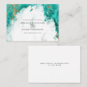 ターコイズマーブルウォーター色Geode裸足Bride™ 名刺 (正面/裏面)